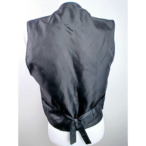 Idea Nuova VTG (One Size) Genuine Leather Black Western Fringe Vest - Picture 5 of 9